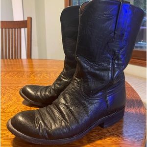 Lucchese mens size 9 black roper boots